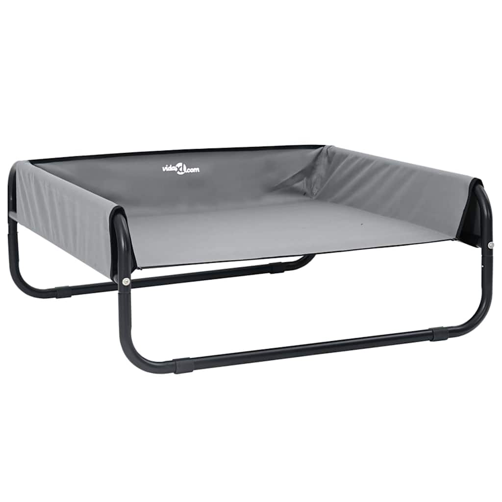 vidaXL Dog Bed Folding Manual Light Grey 85 x 85 x 33 cm Steel 2