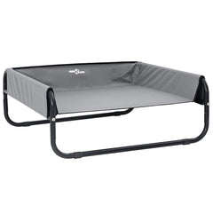 vidaXL Dog Bed Folding Manual Light Grey 85 x 85 x 33 cm Steel 2