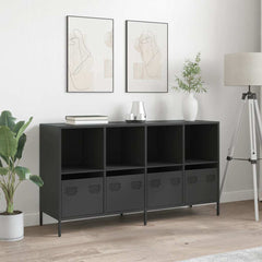 vidaXL Sideboard Black 135x39x73,5 cm Cold-rolled Steel 3