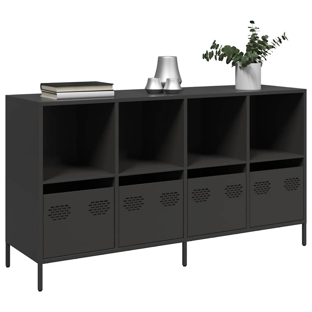 vidaXL Sideboard Black 135x39x73,5 cm Cold-rolled Steel 1