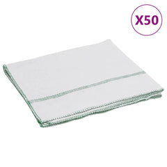 vidaXL Cleaning Cloths 50 pcs White with Green Stripes 50x60 cm 2
