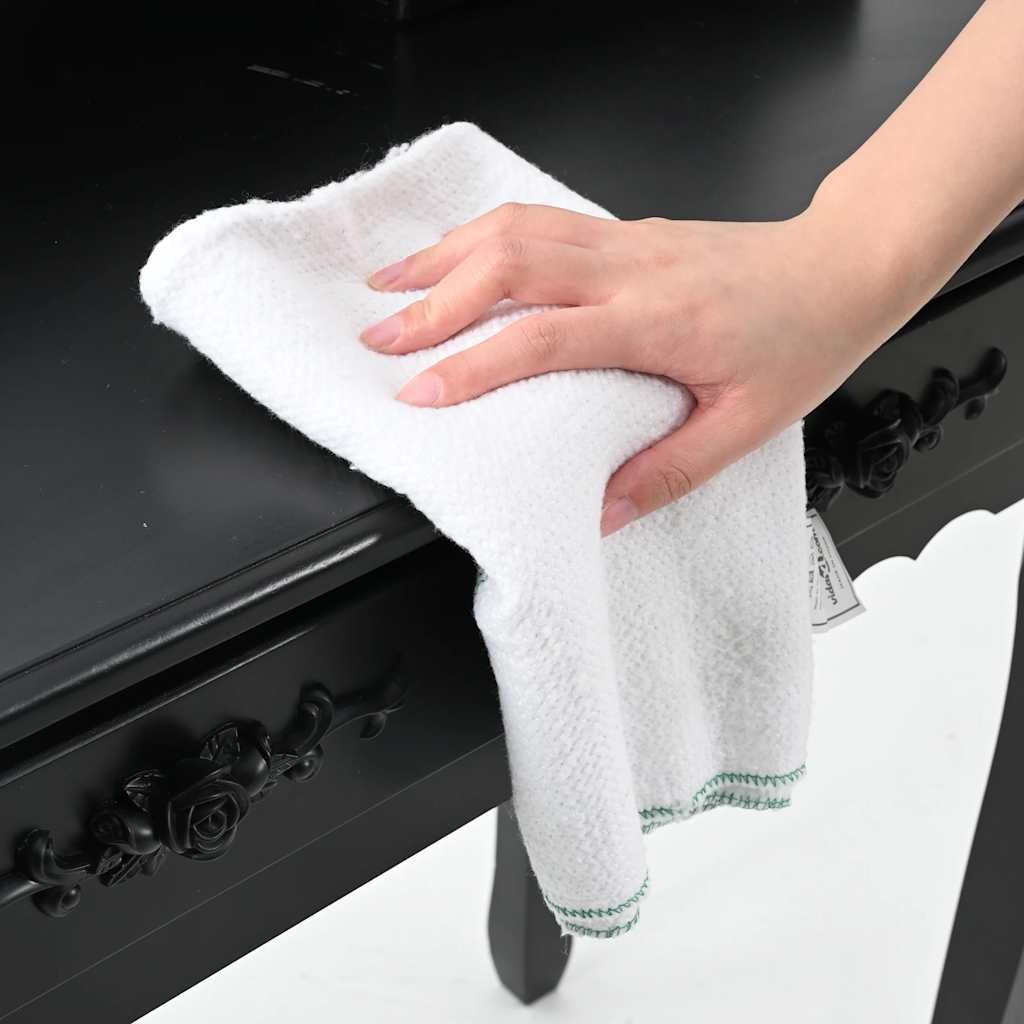vidaXL Cleaning Cloths 50 pcs White with Green Stripes 50x60 cm 1