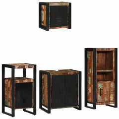 vidaXL Bathroom Furniture Set 4 pcs Multicolour and Black 1