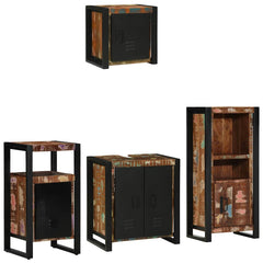 vidaXL Bathroom Furniture Set 4 pcs Multicolour and Black 2