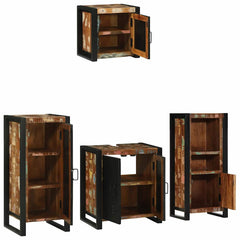 vidaXL Bathroom Furniture Set 4 pcs Multicolour and Black 3