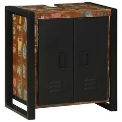 vidaXL Bathroom Furniture Set 4 pcs Multicolour and Black 4
