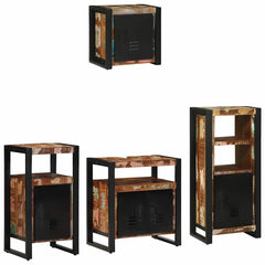 vidaXL Bathroom Furniture Set 4 pcs Multicolour and Black 2