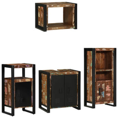 vidaXL Bathroom Furniture Set 4 pcs Multicolour and Black 1