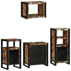 vidaXL Bathroom Furniture Set 4 pcs Multicolour and Black 3