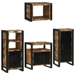 vidaXL Bathroom Furniture Set 4 pcs Multicolour Solid Reclaimed Wood 2