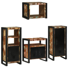 vidaXL Bathroom Furniture Set 4 pcs Multicolour Solid Reclaimed Wood 3