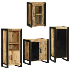 Bathroom Furniture Set 4 pcs Multicolour Solid mango wood