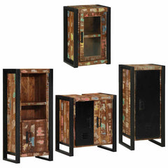Bathroom Furniture Set 4 pcs Multicolour Solid reclaimed wood