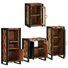 Bathroom Furniture Set 4 pcs Multicolour Solid reclaimed wood