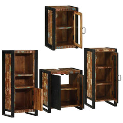 vidaXL Bathroom Furniture Set 4 pcs Multicolour Solid Reclaimed Wood 4