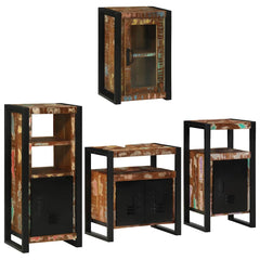 vidaXL Bathroom Furniture Set 4 pcs Multicolour Solid Reclaimed Wood 1