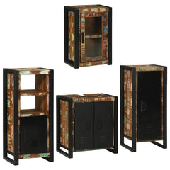 vidaXL Bathroom Furniture Set 4 pcs Multicolour Solid Reclaimed Wood 2