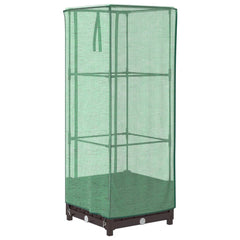 vidaXL Raised Bed with Greenhouse Cover Rattan Look 40x40x123 cm 2