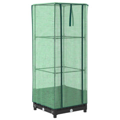 vidaXL Raised Bed with Greenhouse Cover Rattan Look 40x40x123 cm 2