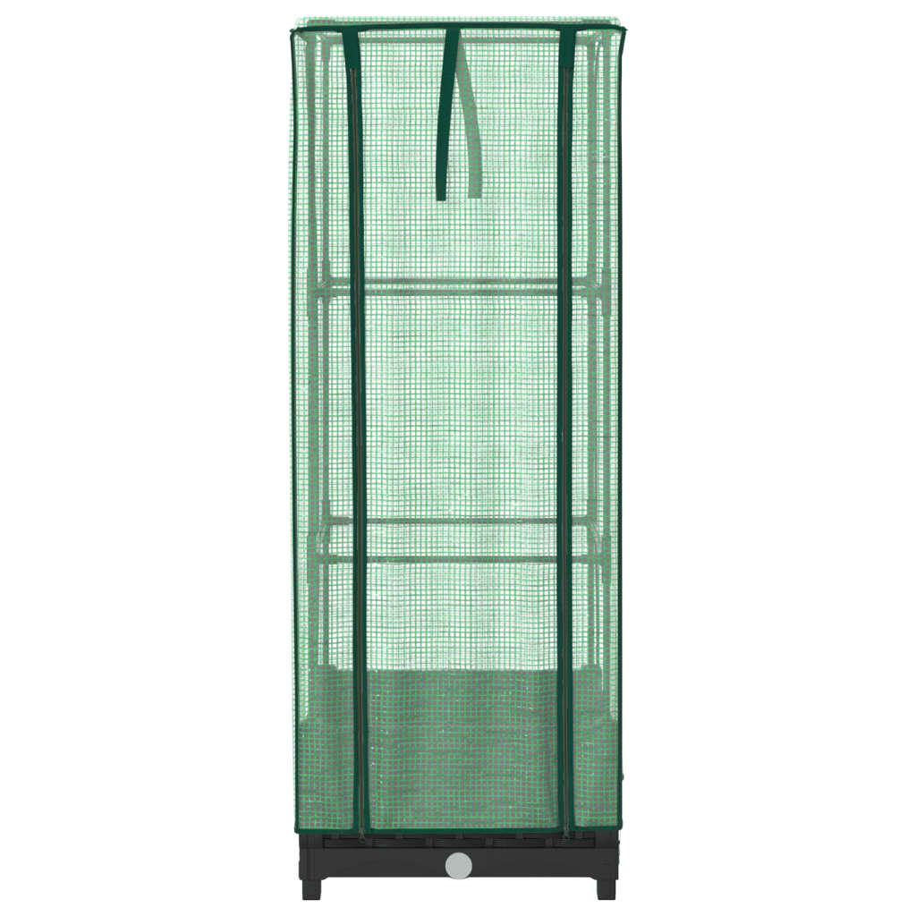 vidaXL Raised Bed with Greenhouse Cover Rattan Look 40x40x123 cm 4