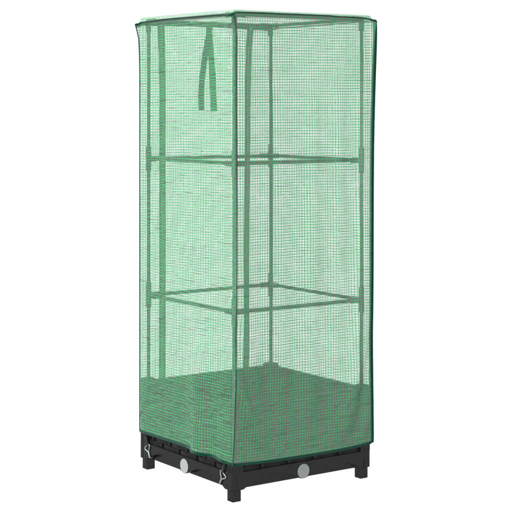 vidaXL Raised Bed with Greenhouse Cover Rattan Look 40x40x123 cm 6