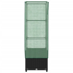 vidaXL Raised Bed with Greenhouse Cover Rattan Look 40x40x139 cm 5