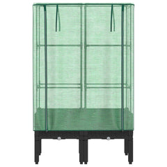 vidaXL Raised Bed with Greenhouse Cover Rattan Look 80x40x140 cm 4