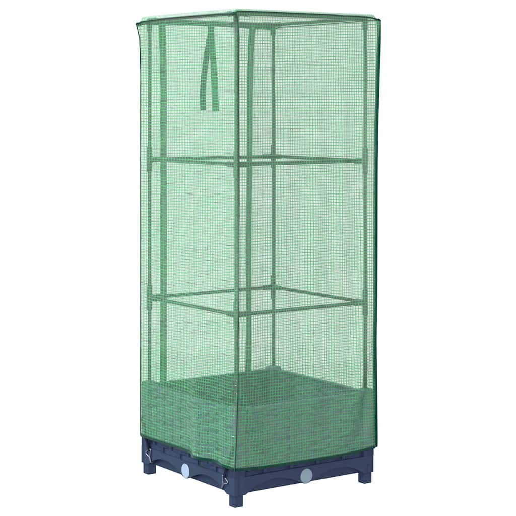 vidaXL Raised Bed with Greenhouse Cover Rattan Look 40x40x123 cm 6