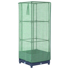 vidaXL Raised Bed with Greenhouse Cover Rattan Look 40x40x123 cm 6