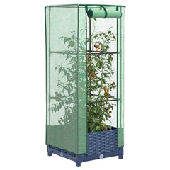 vidaXL Raised Bed with Greenhouse Cover Rattan Look 40x40x123 cm 1