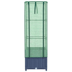 vidaXL Raised Bed with Greenhouse Cover Rattan Look 40x40x139 cm 4