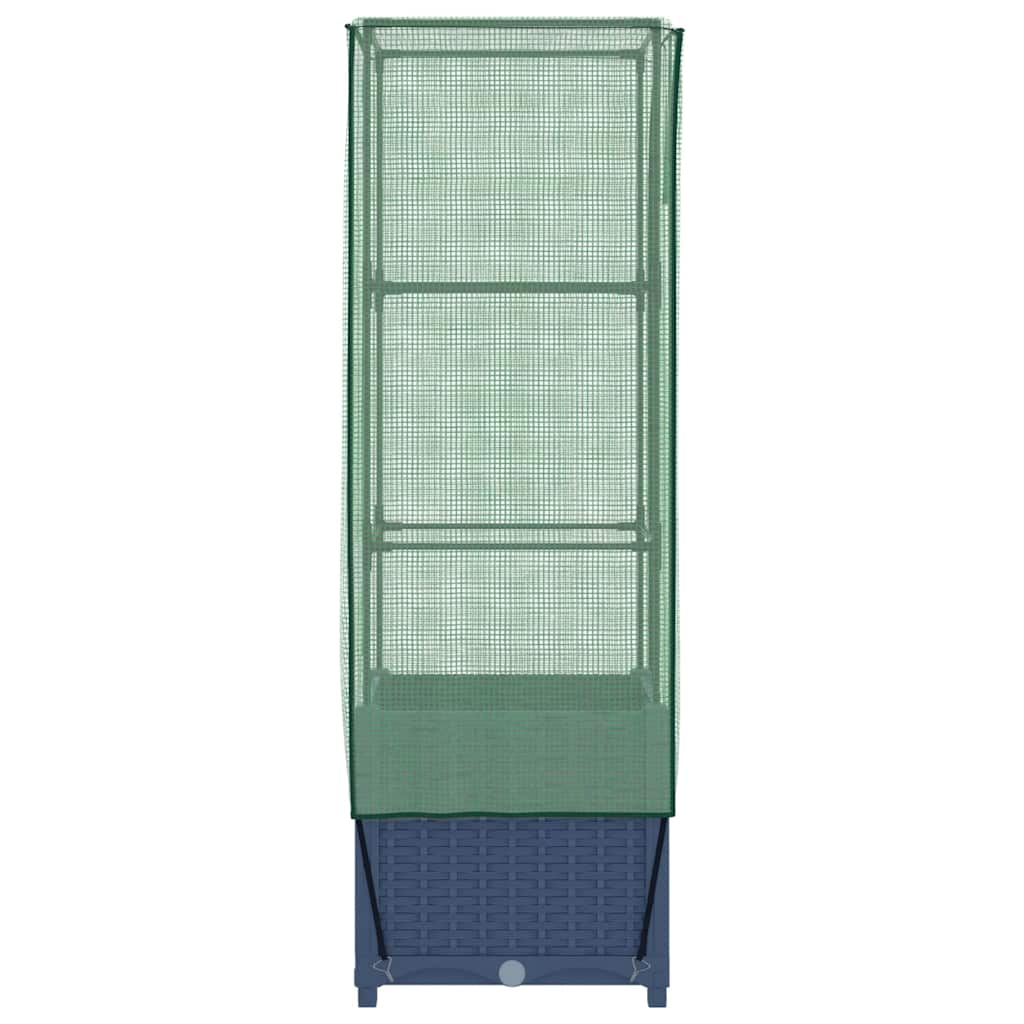 vidaXL Raised Bed with Greenhouse Cover Rattan Look 40x40x139 cm 5