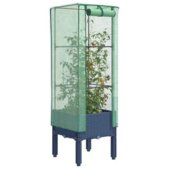 vidaXL Raised Bed with Greenhouse Cover Rattan Look 40x40x140 cm 1