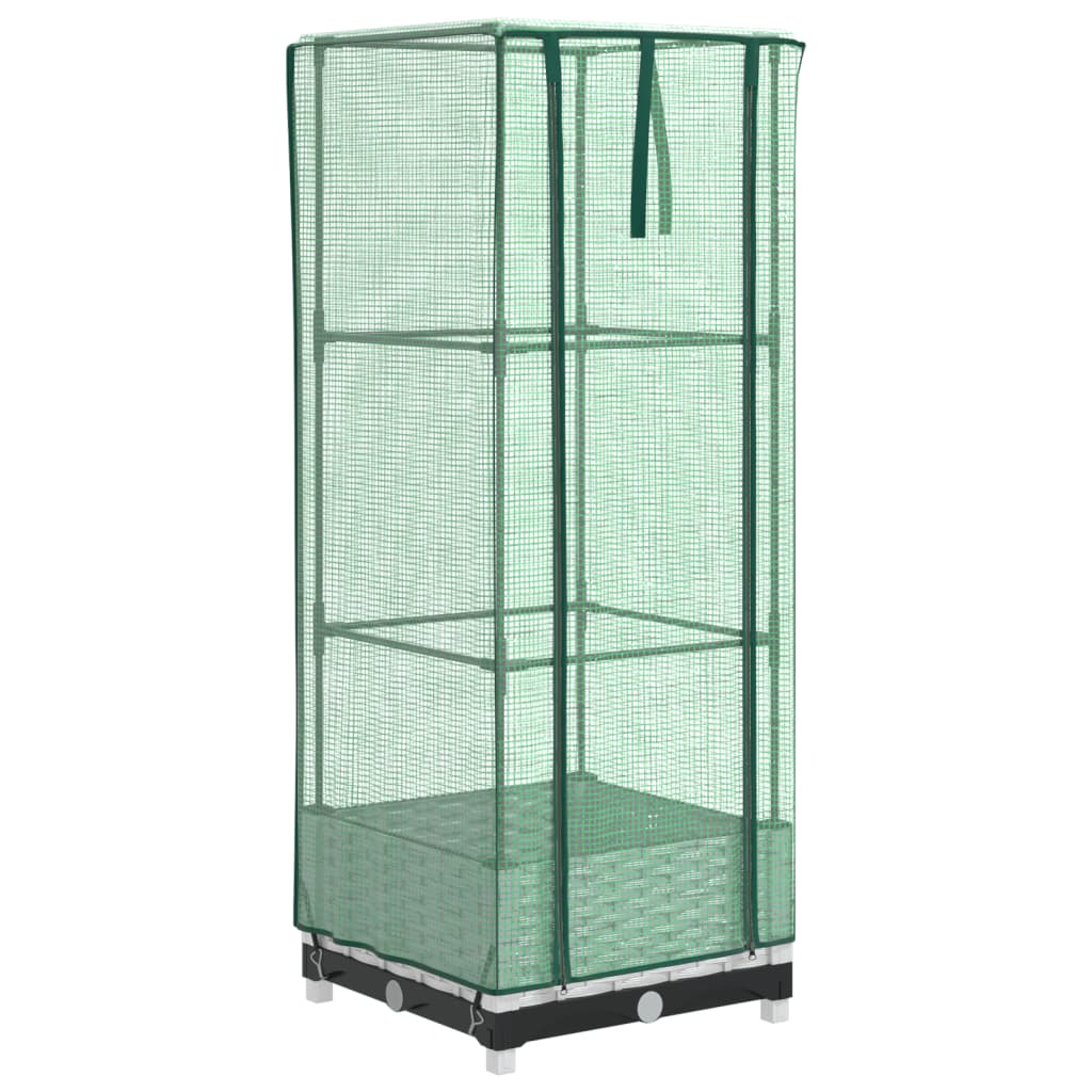 vidaXL Raised Bed with Greenhouse Cover Rattan Look 40x40x123 cm 2
