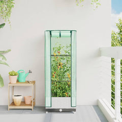vidaXL Raised Bed with Greenhouse Cover Rattan Look 40x40x123 cm 3