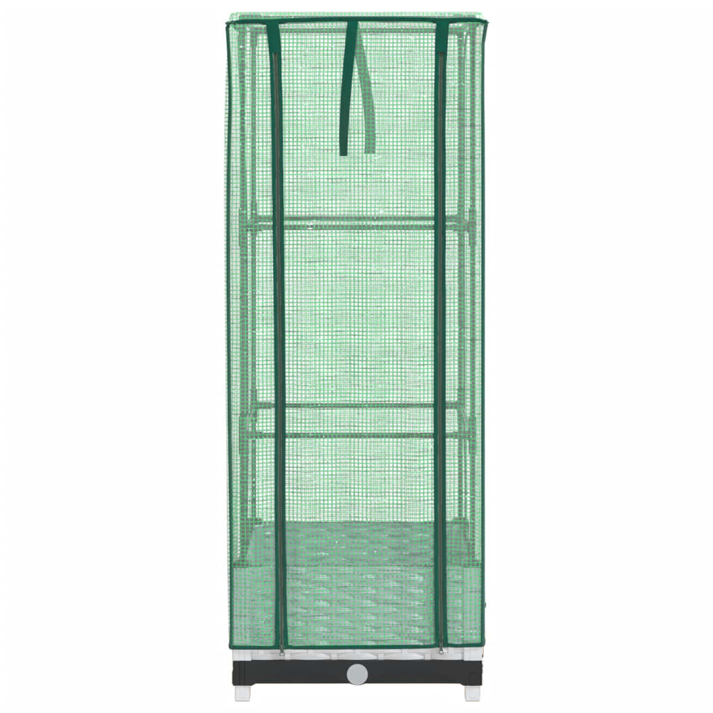 vidaXL Raised Bed with Greenhouse Cover Rattan Look 40x40x123 cm 4
