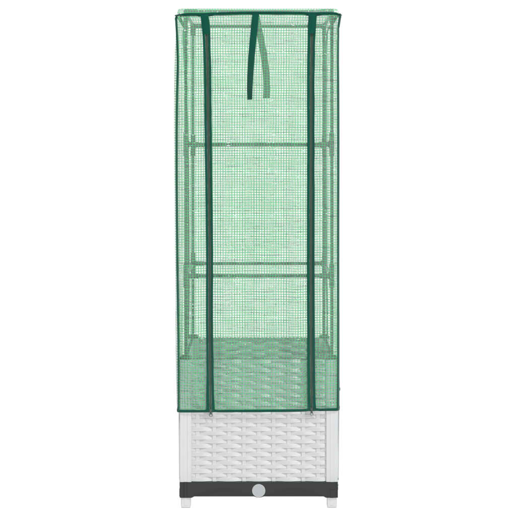 vidaXL Raised Bed with Greenhouse Cover Rattan Look 40x40x139 cm 4