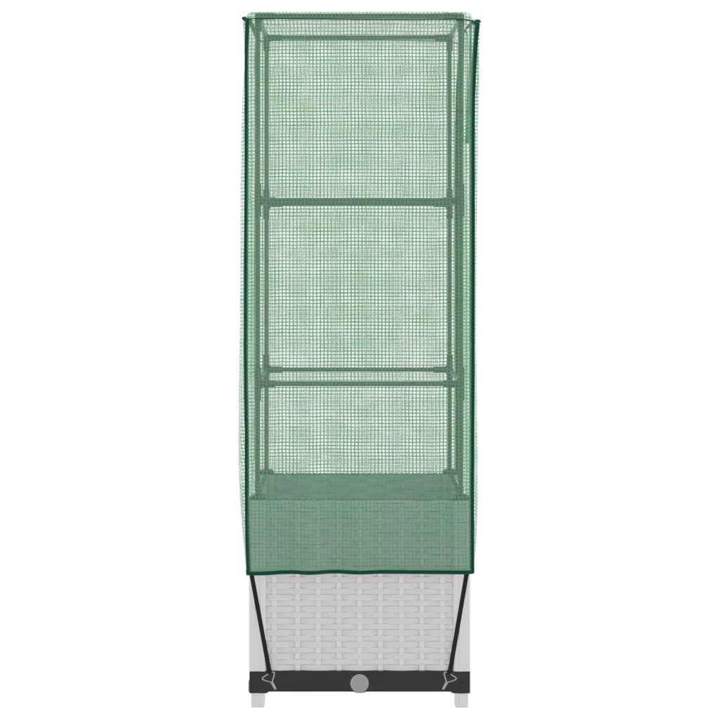 vidaXL Raised Bed with Greenhouse Cover Rattan Look 40x40x139 cm 5