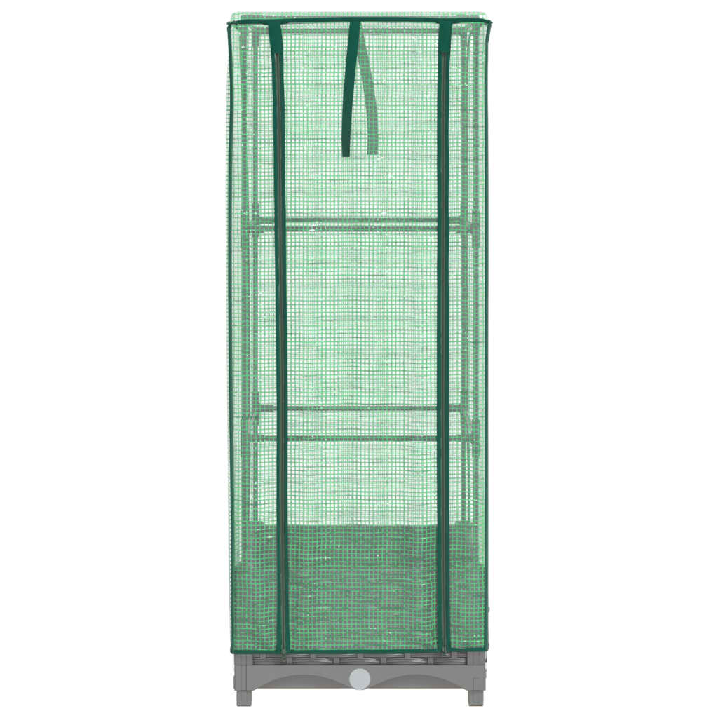 vidaXL Raised Bed with Greenhouse Cover Rattan Look 40x40x123 cm 4