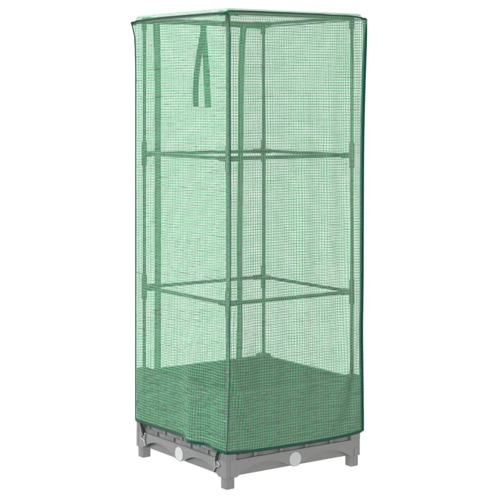 vidaXL Raised Bed with Greenhouse Cover Rattan Look 40x40x123 cm 6