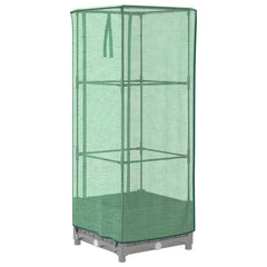vidaXL Raised Bed with Greenhouse Cover Rattan Look 40x40x123 cm 6