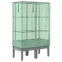 vidaXL Raised Bed with Greenhouse Cover Rattan Look 80x40x140 cm 6
