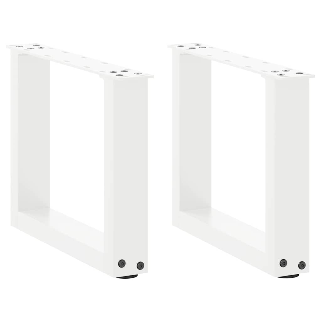 vidaXL Coffee Table Legs U-Shaped 2 pcs White 40x(30-31) cm Steel 1