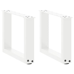 vidaXL Coffee Table Legs U-Shaped 2 pcs White 40x(30-31) cm Steel 1