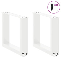 vidaXL Coffee Table Legs U-Shaped 2 pcs White 40x(30-31) cm Steel 3