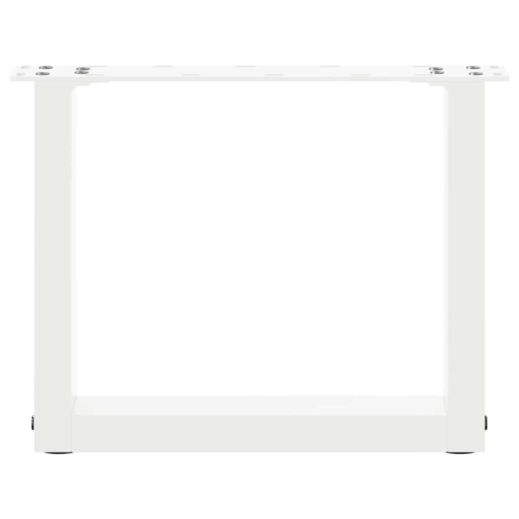 vidaXL Coffee Table Legs U-Shaped 2 pcs White 40x(30-31) cm Steel 5
