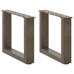 vidaXL Coffee Table Legs U-Shaped 2 pcs Natural Steel 40x(30-31) cm Steel 1