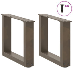 vidaXL Coffee Table Legs U-Shaped 2 pcs Natural Steel 40x(30-31) cm Steel 3