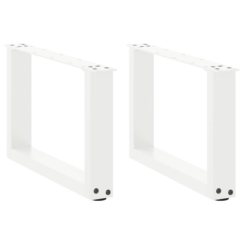 vidaXL Coffee Table Legs U-Shaped 2 pcs White 50x(30-31) cm Steel 1