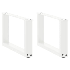 vidaXL Coffee Table Legs U-Shaped 2 pcs White 50x(30-31) cm Steel 1